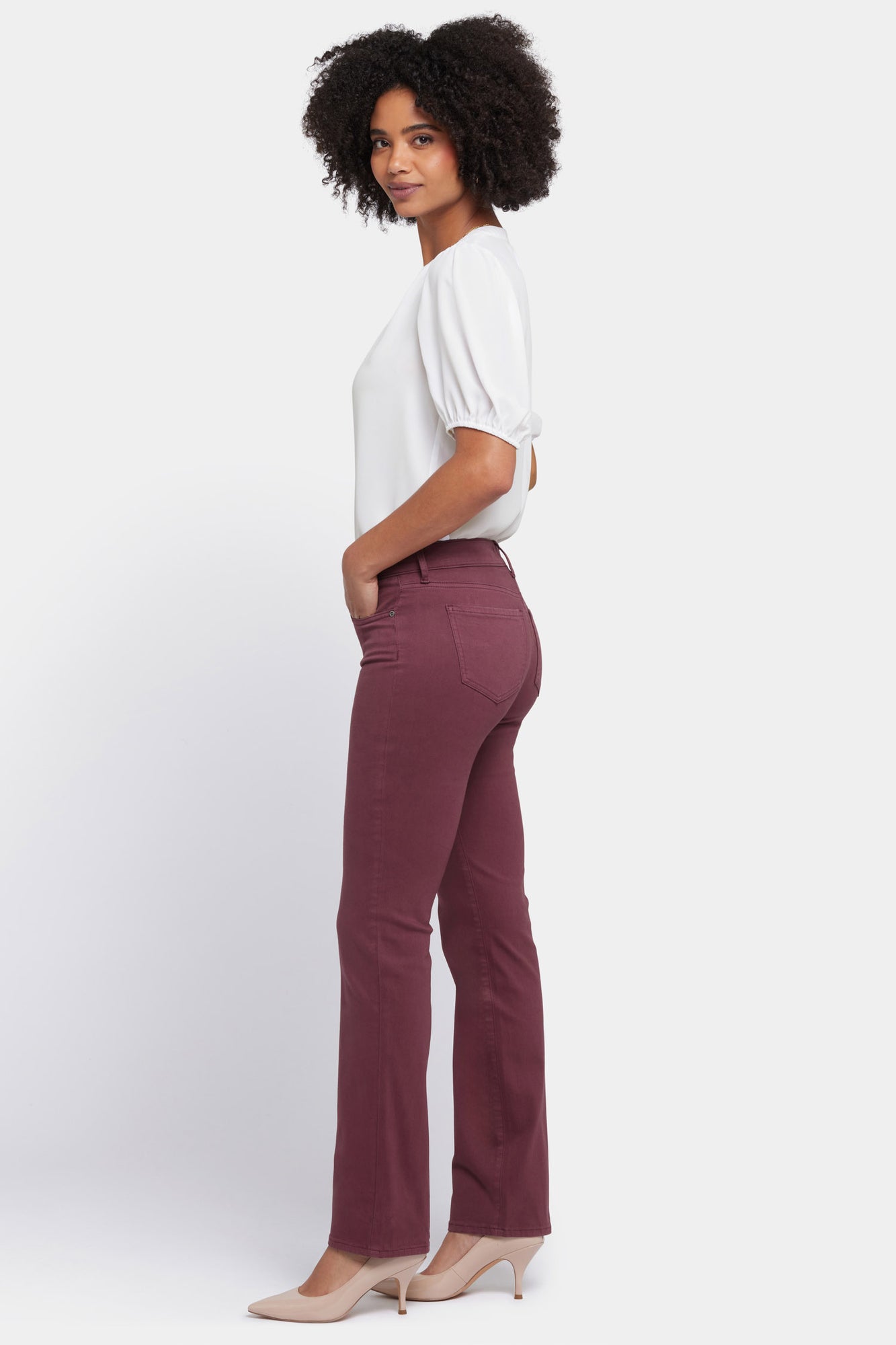 NYDJ Marilyn Straight Jeans  - Dark Cherry