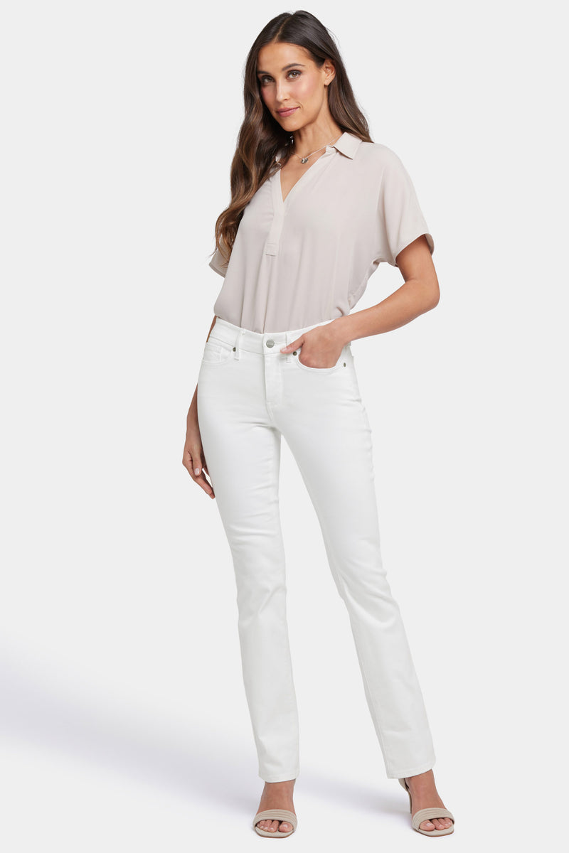 Marilyn Straight Ankle Pants In Stretch Linen - Optic White White