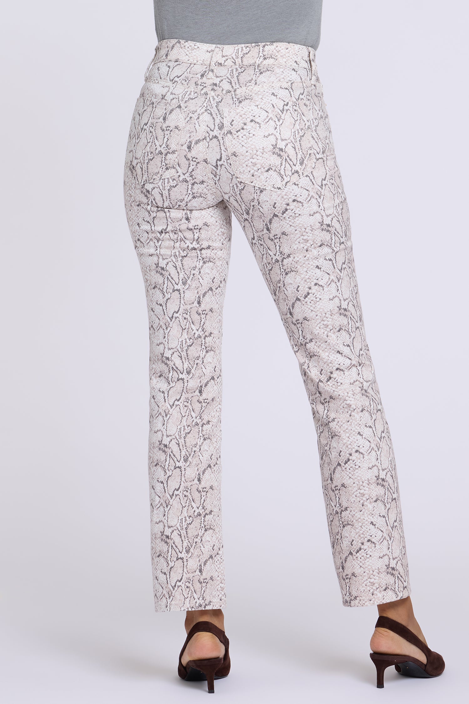 NYDJ Marilyn Straight Jeans With High Rise And 30" Inseam - Python Bleached