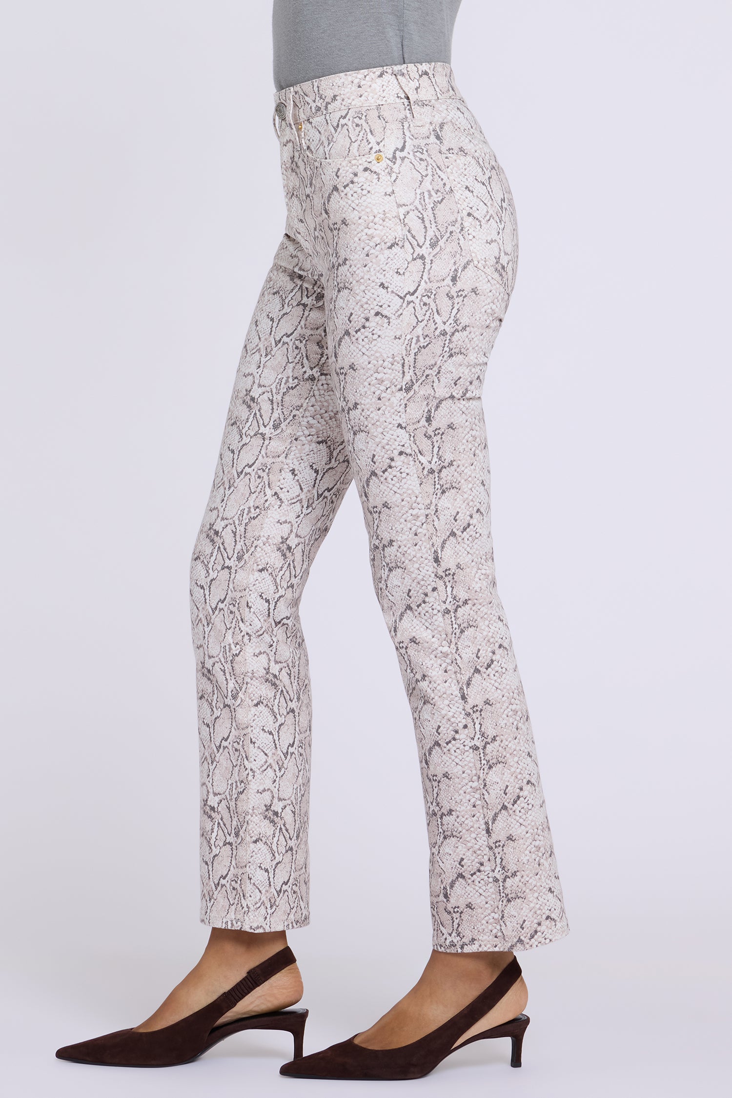 NYDJ Marilyn Straight Jeans With High Rise And 30" Inseam - Python Bleached