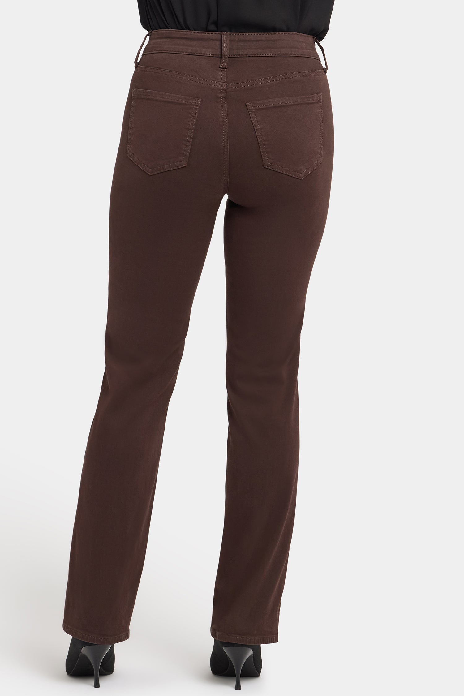 NYDJ Marilyn Straight Jeans With High Rise And 31" Inseam - Bitter Chocolate