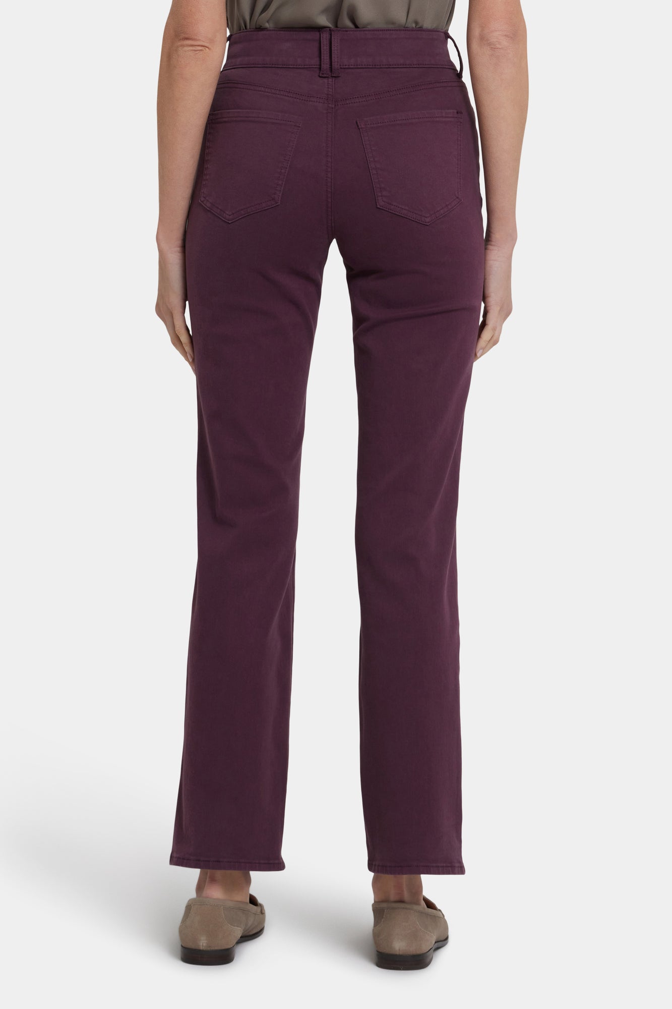 NYDJ Marilyn Straight Jeans With High Rise And Wide Waistband - Fig