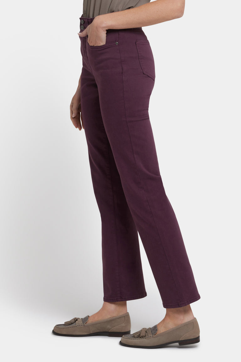 NYDJ Marilyn Straight Jeans With High Rise And Wide Waistband - Fig