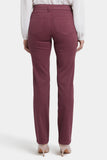 NYDJ Marilyn Straight Jeans  With Utility Pockets - Dark Cherry