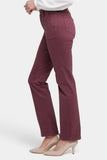 NYDJ Marilyn Straight Jeans  With Utility Pockets - Dark Cherry