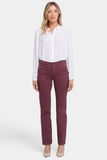 NYDJ Marilyn Straight Jeans  With Utility Pockets - Dark Cherry