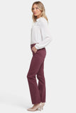 NYDJ Marilyn Straight Jeans  With Utility Pockets - Dark Cherry