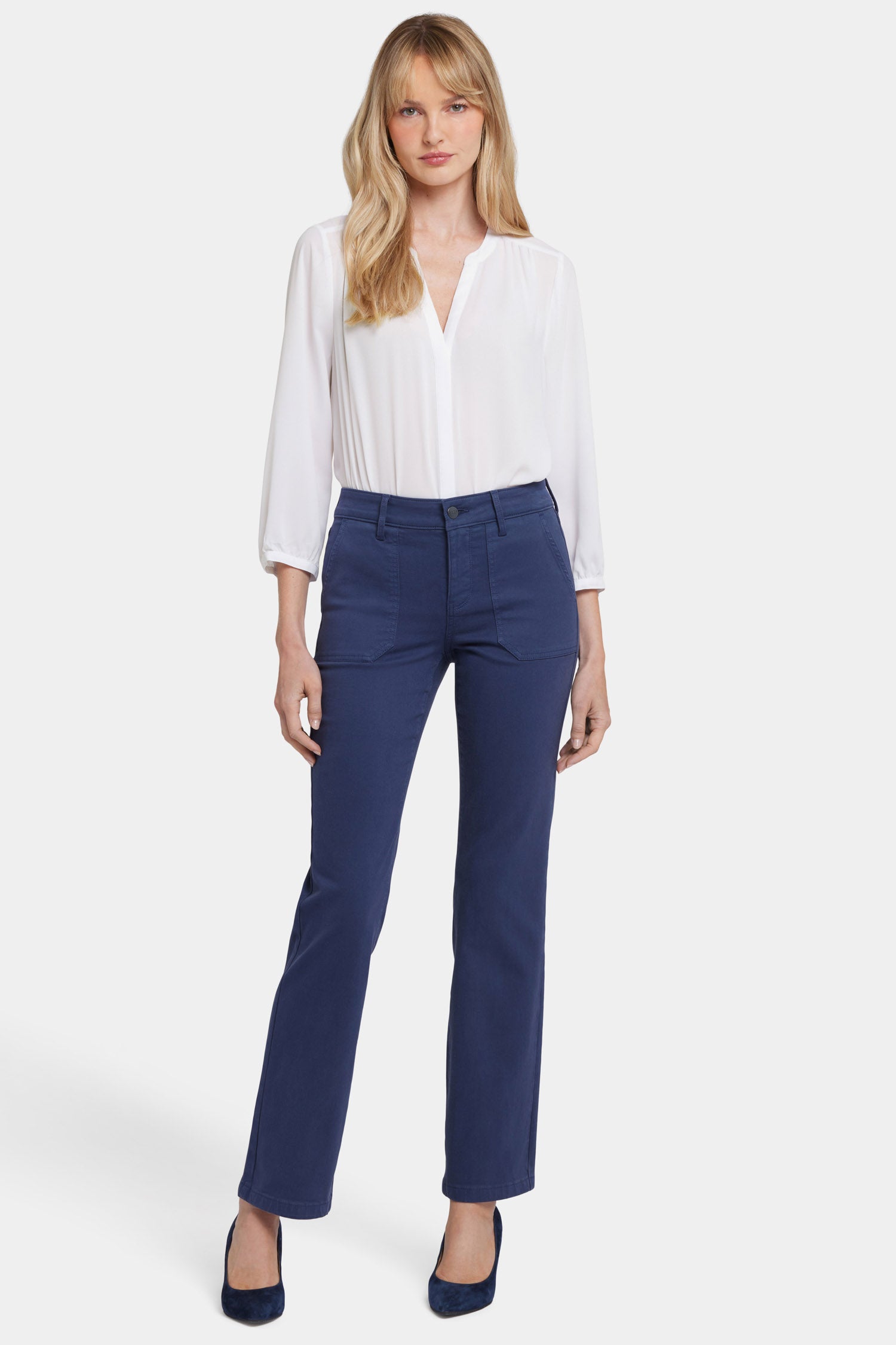 Marilyn Straight Jeans With Utility Pockets - Starless Sky Blue 