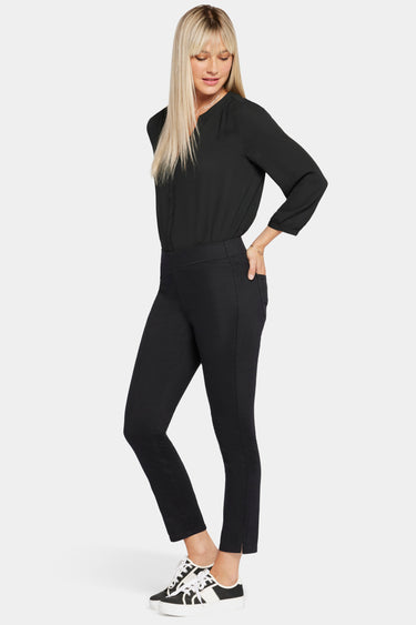 NYDJ Skinny Ankle Pull-On Jeans With Sideseam Slit - Black