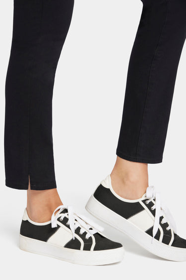 NYDJ Skinny Ankle Pull-On Jeans With Sideseam Slit - Black