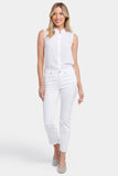 NYDJ Sheri Slim Ankle Jeans With Frayed Hems - Optic White