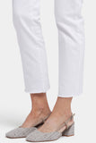 NYDJ Sheri Slim Ankle Jeans With Frayed Hems - Optic White