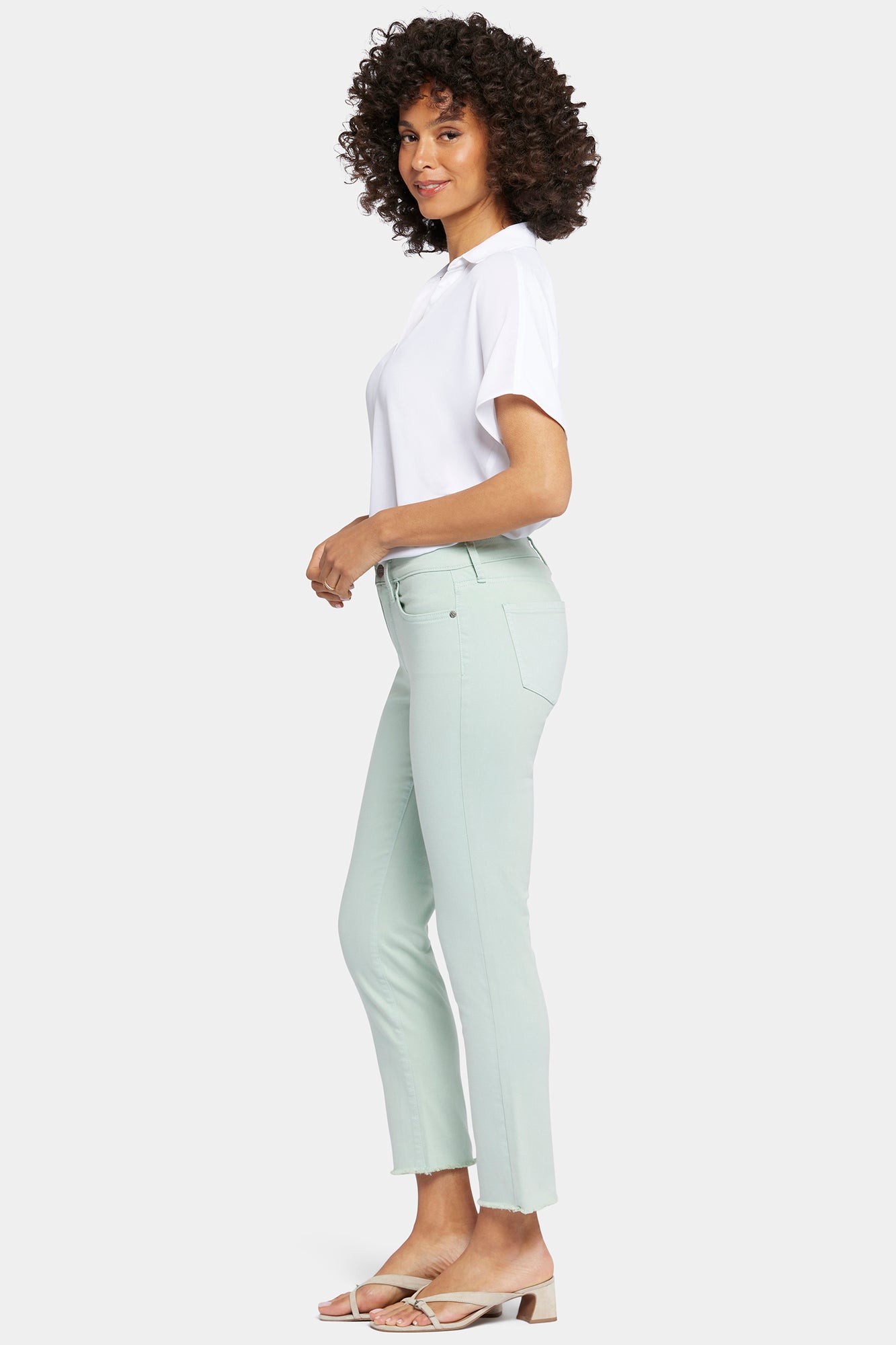 NYDJ Sheri Slim Ankle Jeans With Frayed Hems - Fantasy Dream