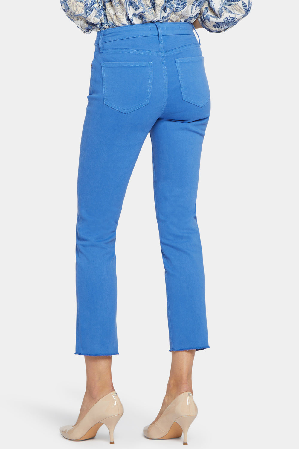 NYDJ Sheri Slim Ankle Jeans With Frayed Hems - Swing Blue