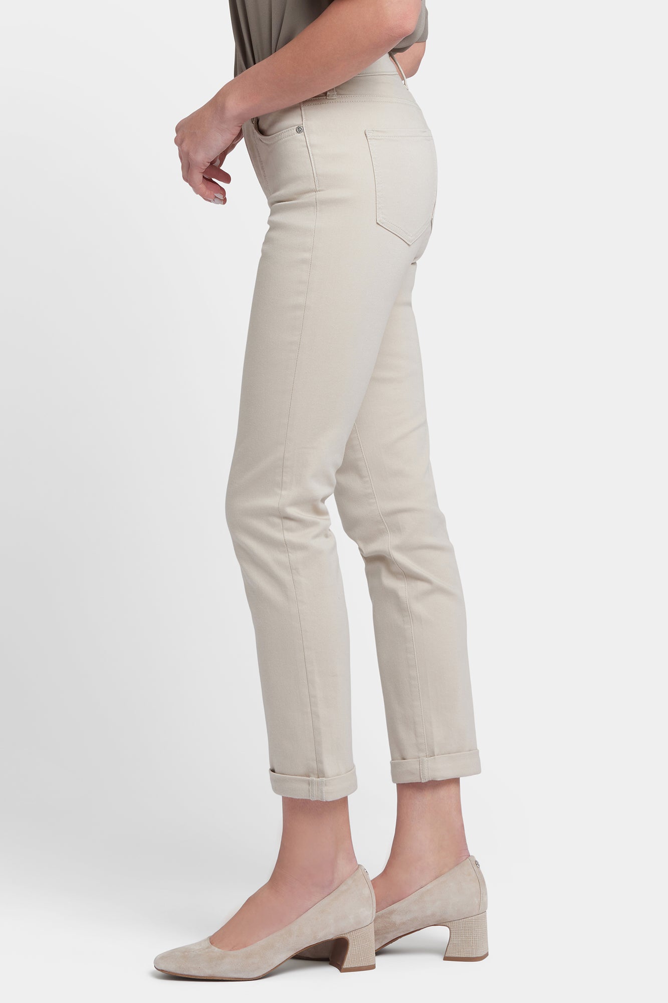 NYDJ Sheri Slim Ankle Jeans With Roll Cuffs - Feather