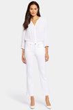 NYDJ Sheri Slim Ankle Jeans With Riveted Side Slits - Optic White