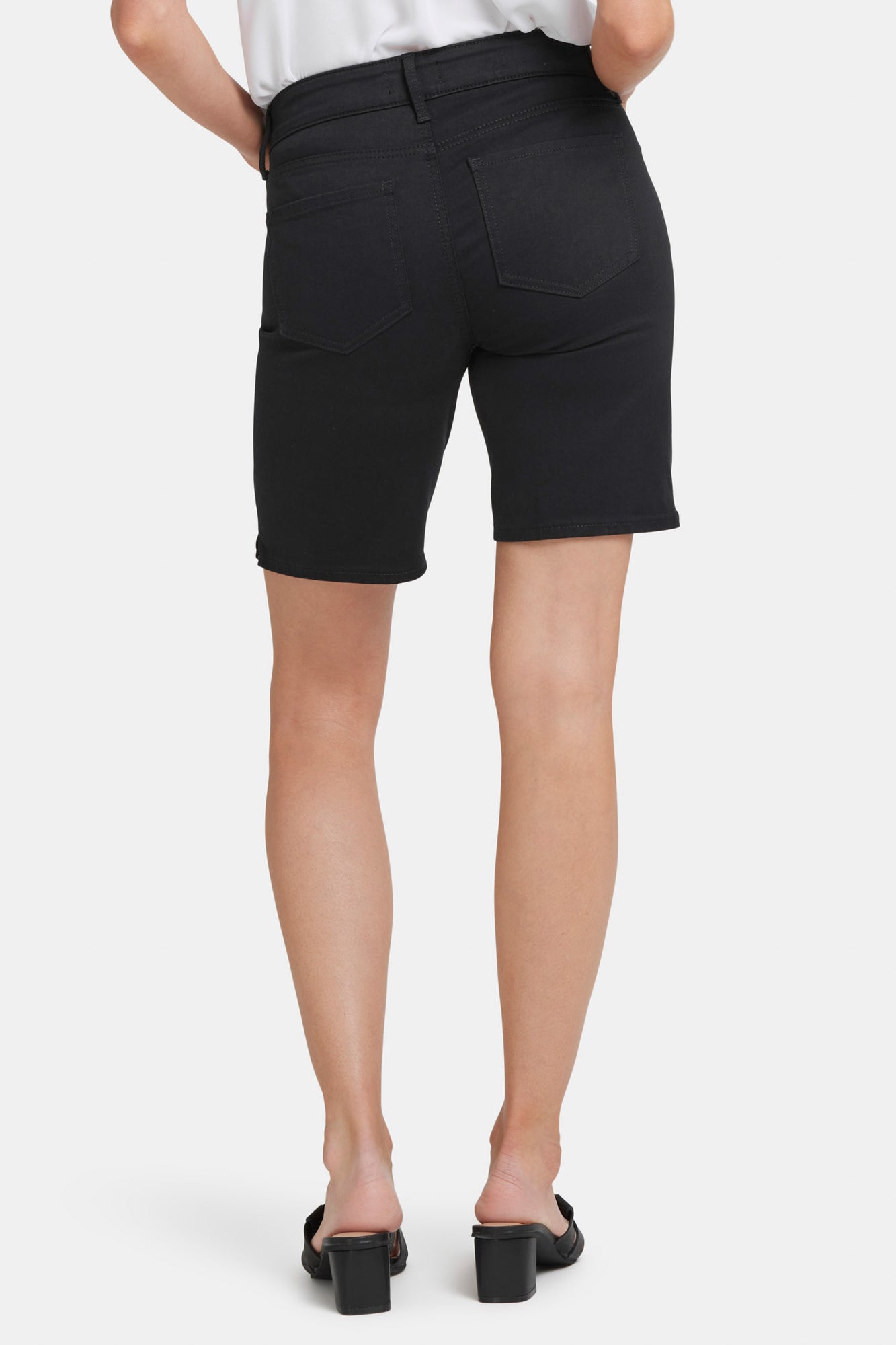 NYDJ Ella Denim Shorts With Side Slits - Black