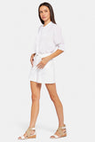 NYDJ A-Line Denim Shorts With High Rise - Optic White