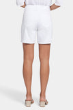 NYDJ Frankie Relaxed Denim Shorts With Wide Waistband And Square Pockets - Optic White