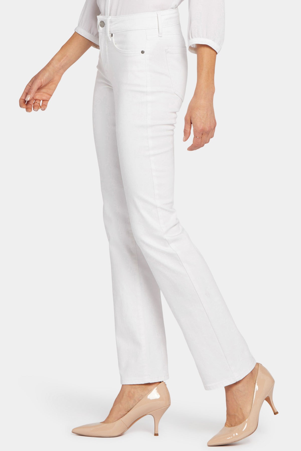 NYDJ Marilyn Straight Jeans  - White