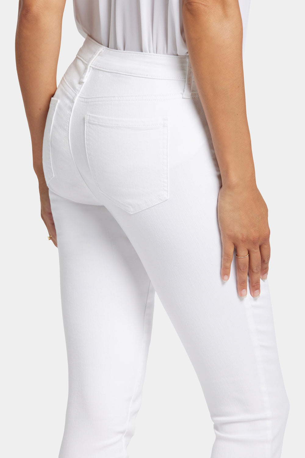 NYDJ Ami Skinny Ankle Jeans With Side Slits - Optic White