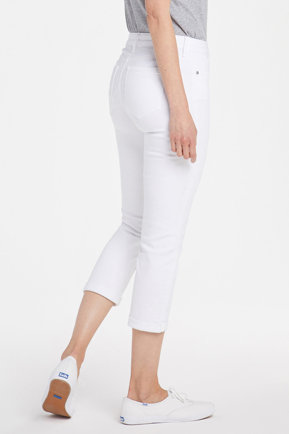 NYDJ Chloe Skinny Capri Jeans With Roll Cuffs - Optic White