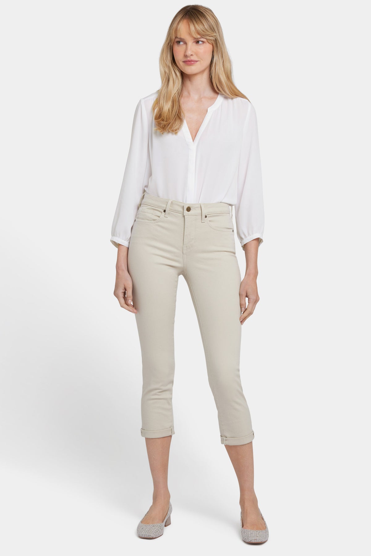 NYDJ Chloe Skinny Capri Jeans With Roll Cuffs - Feather
