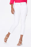 NYDJ Marilyn Straight Ankle Jeans With Concealed Snap Waistband And Side Slits - Optic White