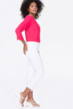 NYDJ Marilyn Straight Ankle Jeans With Concealed Snap Waistband And Side Slits - Optic White