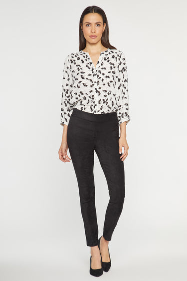 NYDJ Basic Legging Pants In Stretch Faux Suede - Black