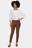 NYDJ Basic Legging Pants In Stretch Faux Suede - Coffee Bean