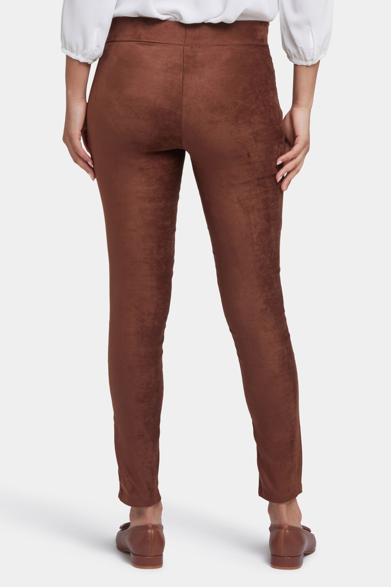 NYDJ Basic Legging Pants In Stretch Faux Suede - Coffee Bean