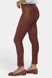 NYDJ Basic Legging Pants In Stretch Faux Suede - Coffee Bean