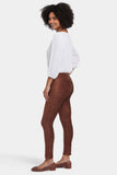 NYDJ Basic Legging Pants In Stretch Faux Suede - Coffee Bean