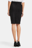 NYDJ 5-Pocket Pencil Skirt In Stretch Faux Suede - Black