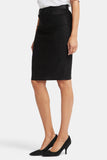 NYDJ 5-Pocket Pencil Skirt In Stretch Faux Suede - Black