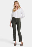 NYDJ Sheri Slim Pants In Stretch Faux Suede - Vine Leaf