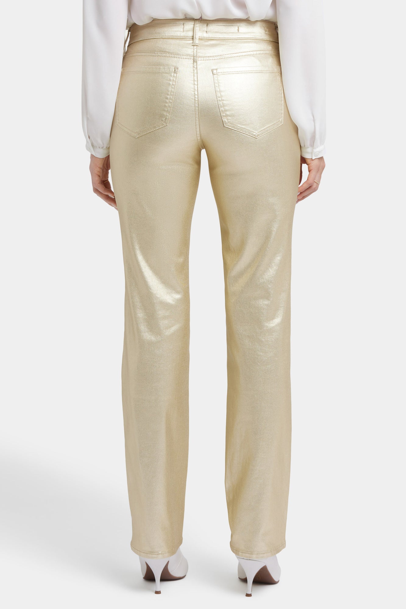 NYDJ Coated Marilyn Straight Jeans  - Gold Coated