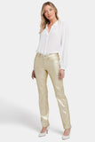 NYDJ Coated Marilyn Straight Jeans  - Gold Coated