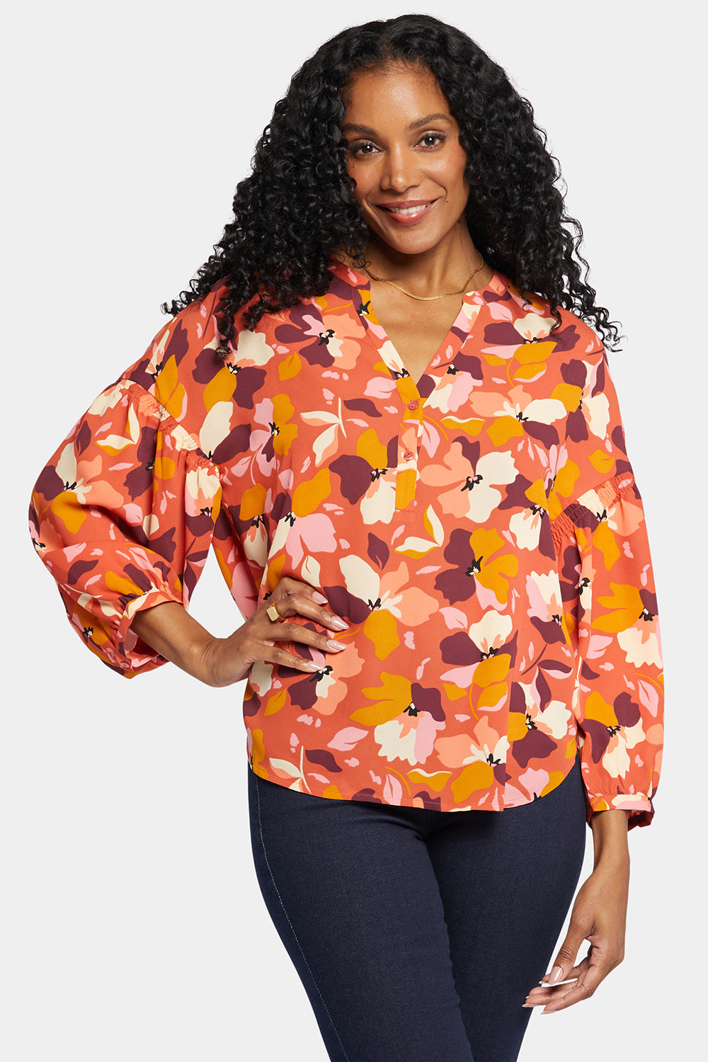 NYDJ Paulina Peasant Blouse  - Gingervale
