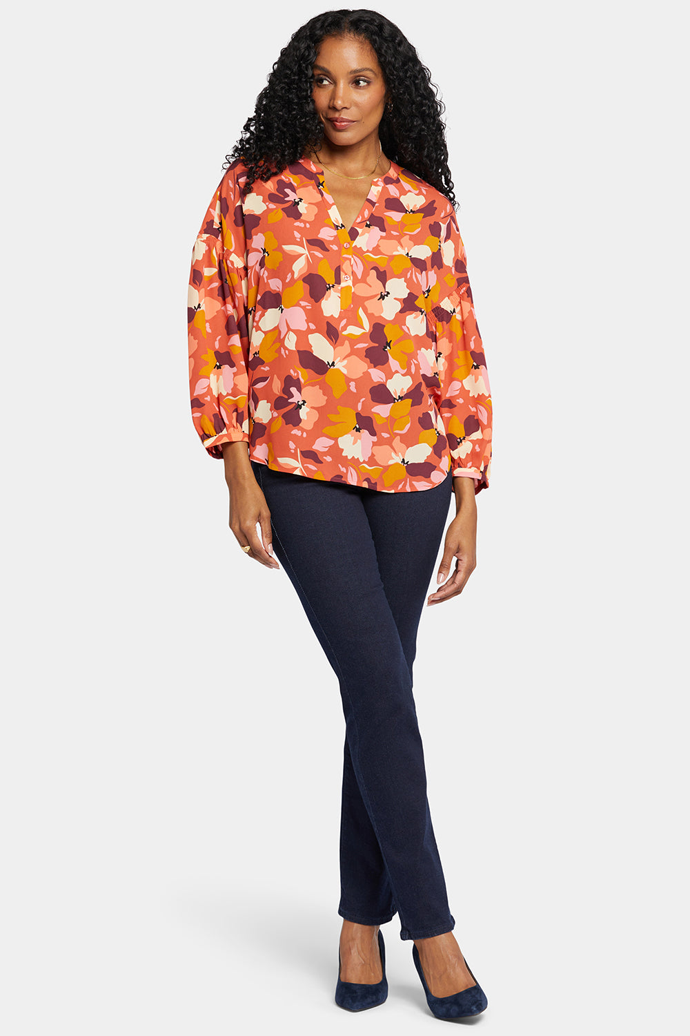 NYDJ Paulina Peasant Blouse  - Gingervale