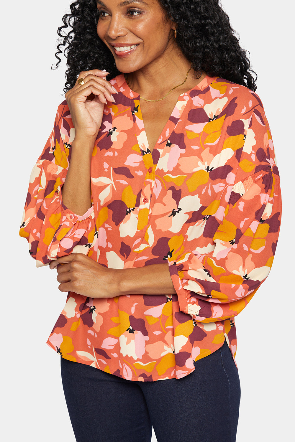 NYDJ Paulina Peasant Blouse  - Gingervale