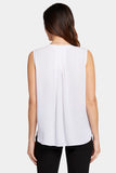 NYDJ Sleeveless Pintuck Blouse  - Optic White