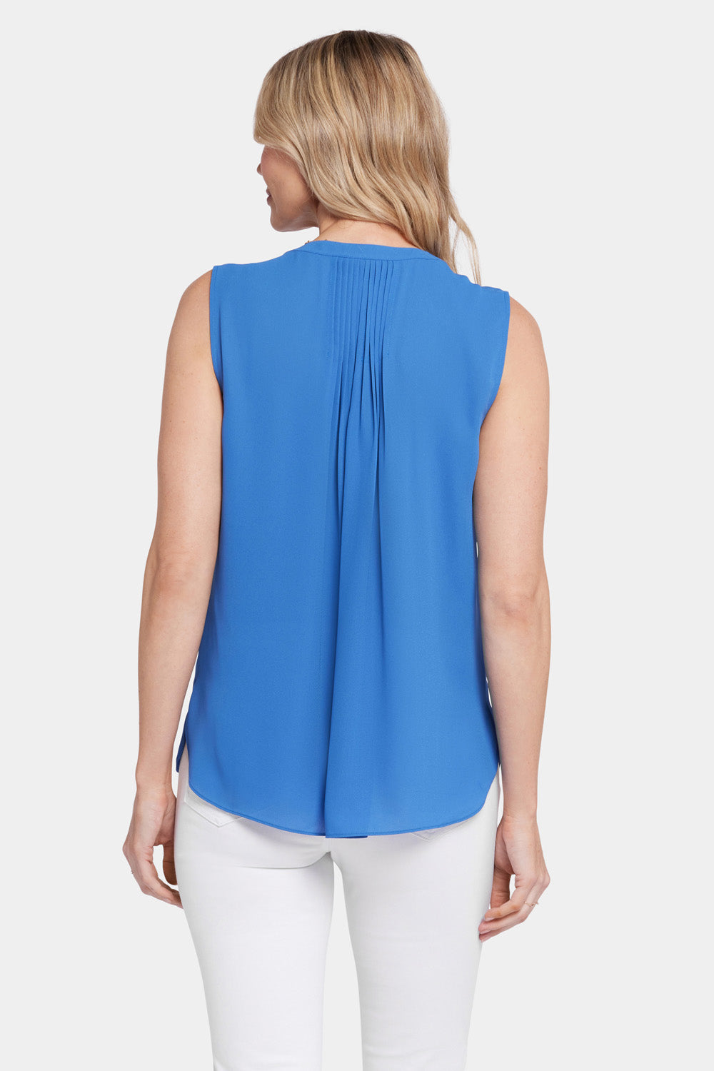 NYDJ Sleeveless Pintuck Blouse   - Greek Sea