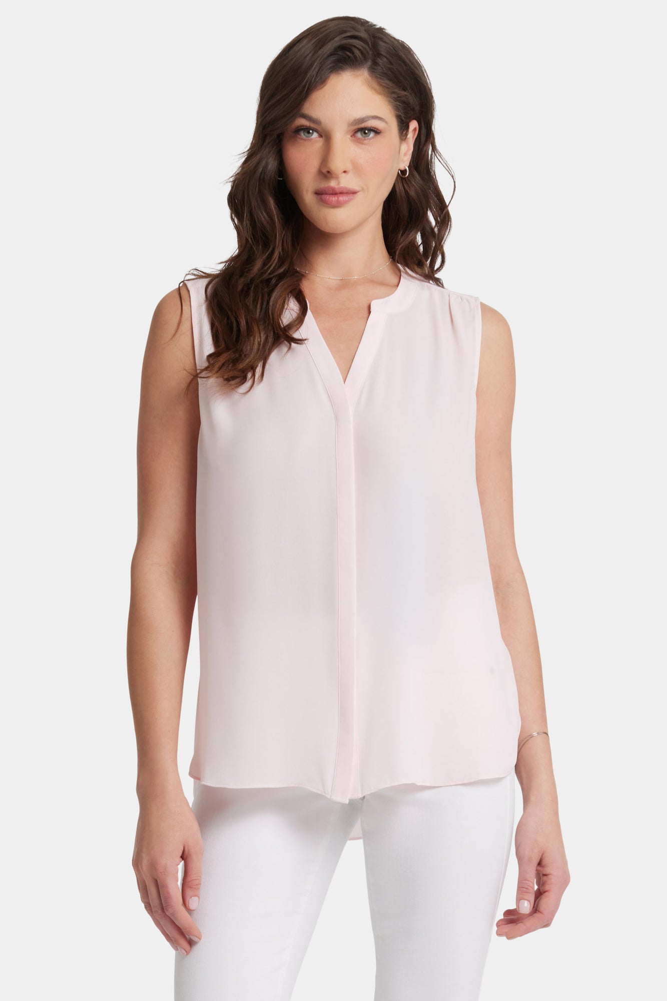 NYDJ Sleeveless Pintuck Blouse   - Light Primrose