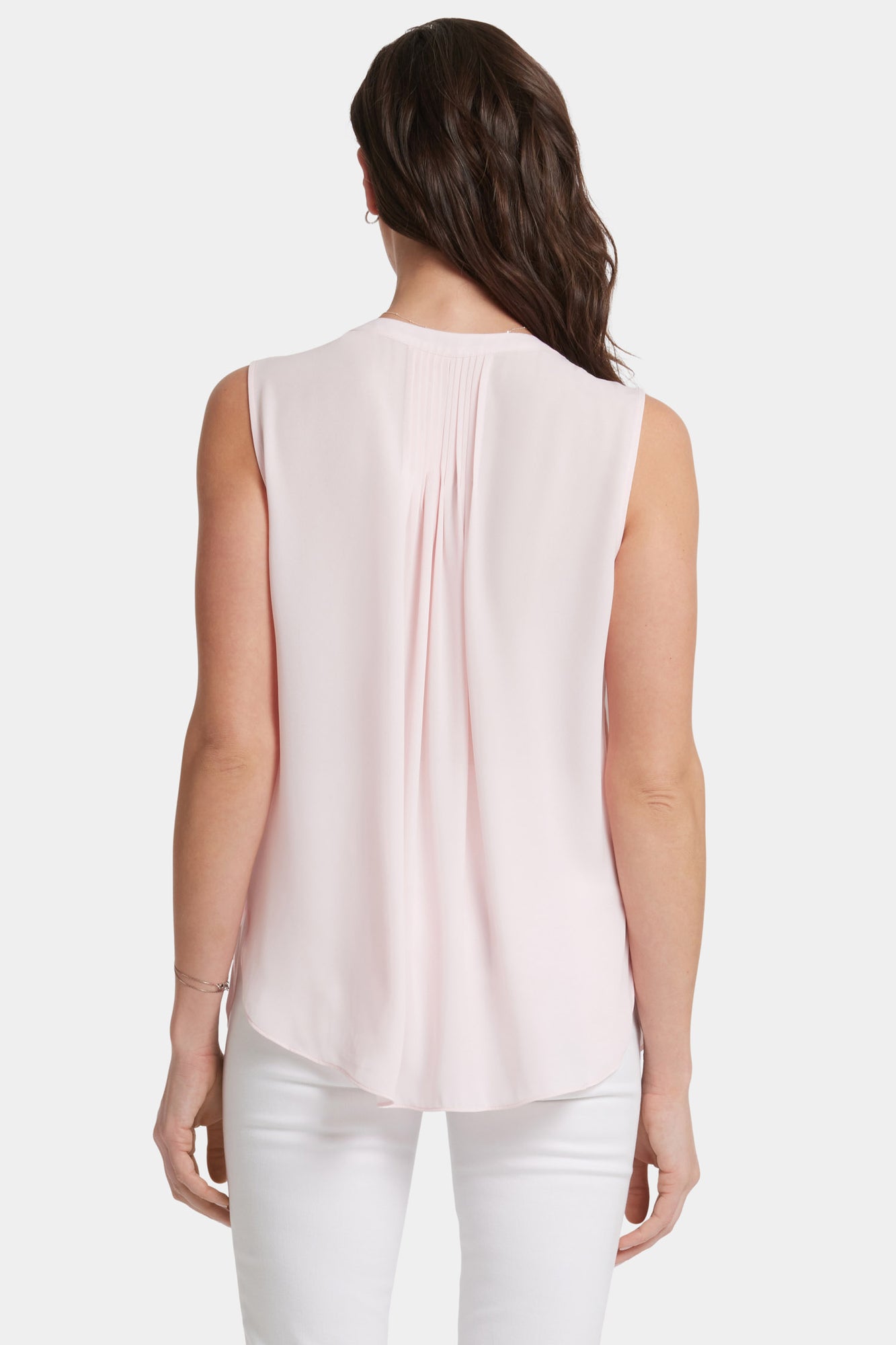 NYDJ Sleeveless Pintuck Blouse   - Light Primrose