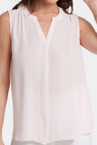 NYDJ Sleeveless Pintuck Blouse   - Light Primrose