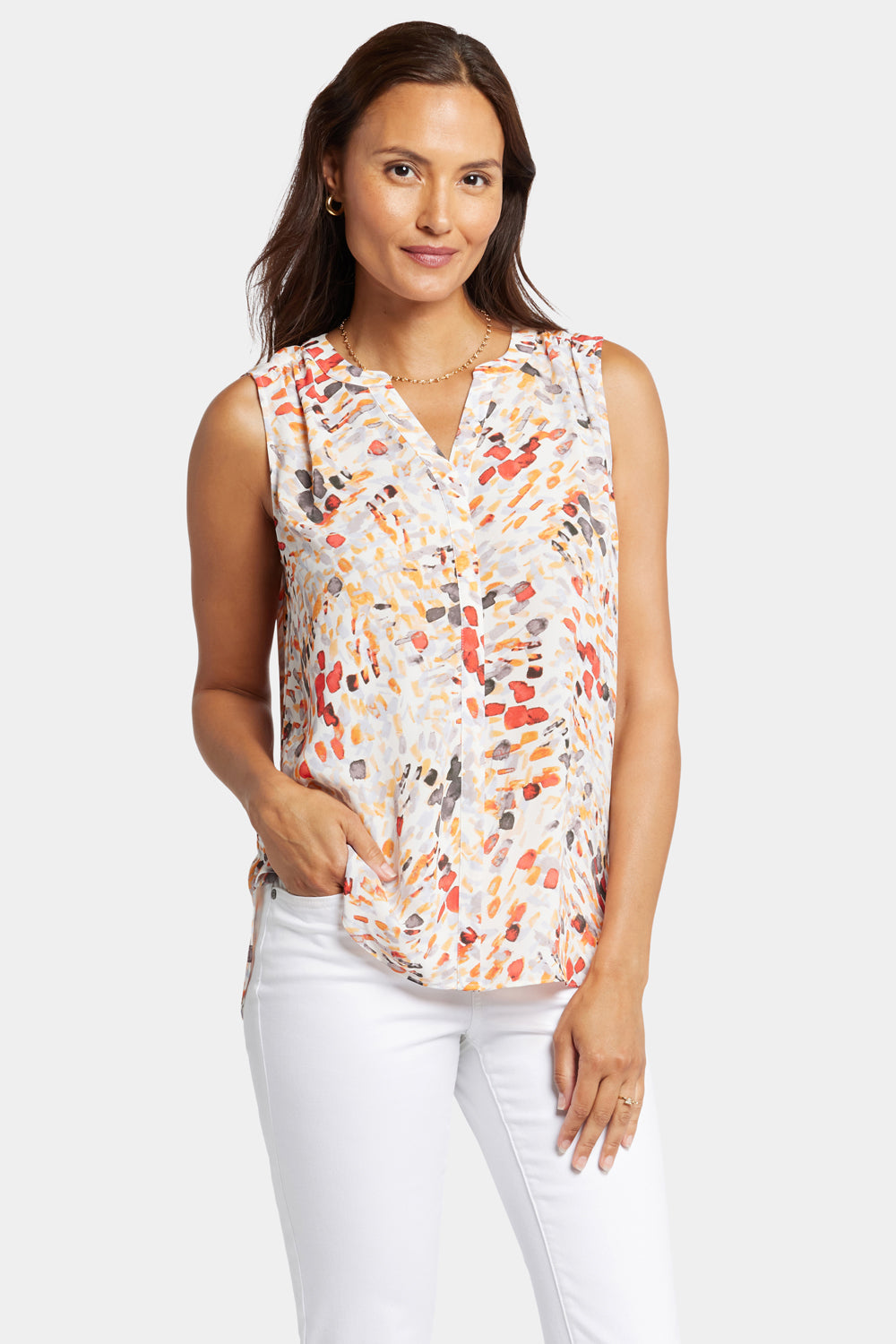 NYDJ Sleeveless Pintuck Blouse   - Rocoso Way