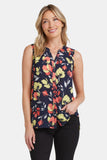 NYDJ Sleeveless Pintuck Blouse   - Isla Blooms