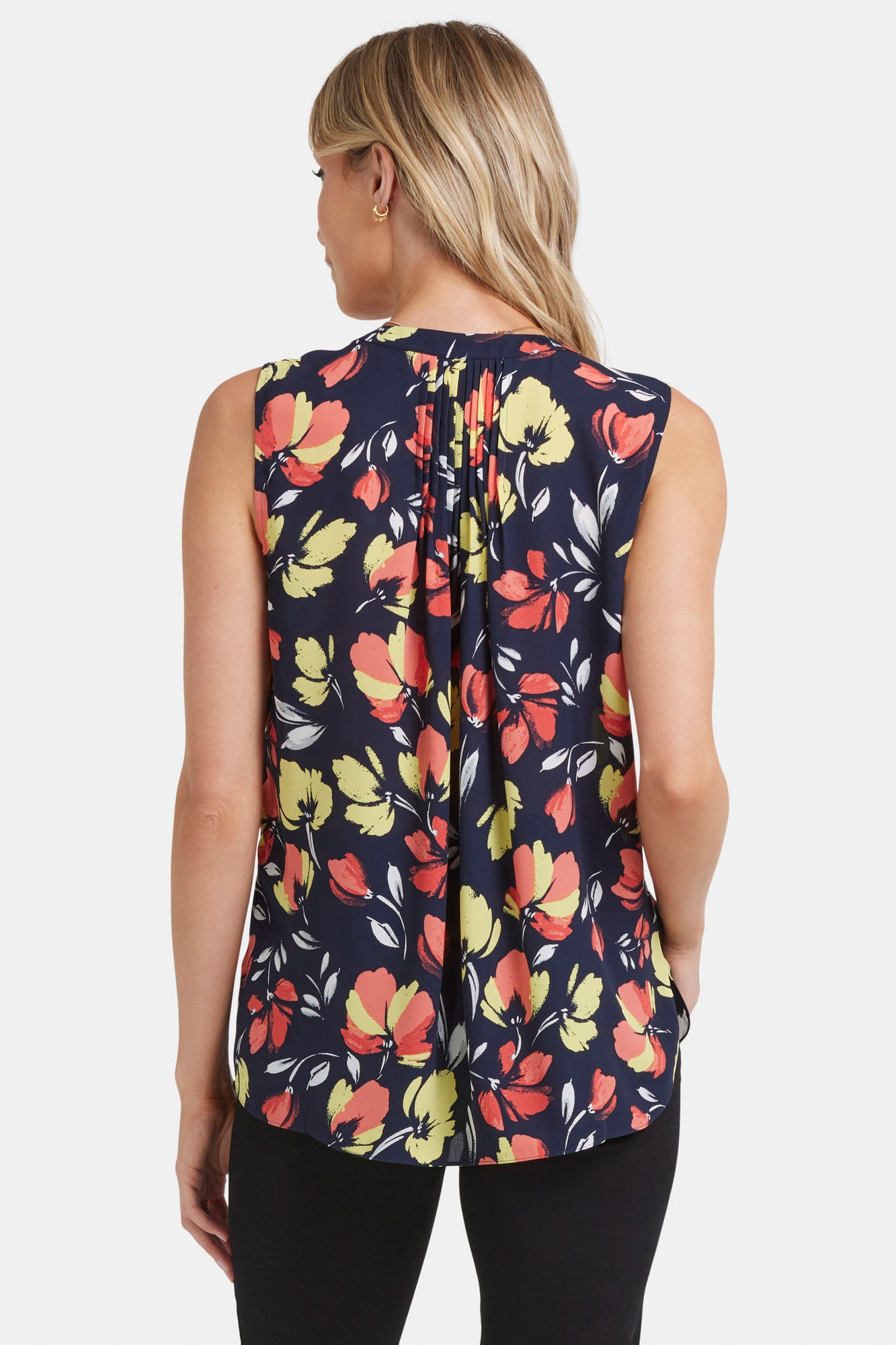 NYDJ Sleeveless Pintuck Blouse   - Isla Blooms